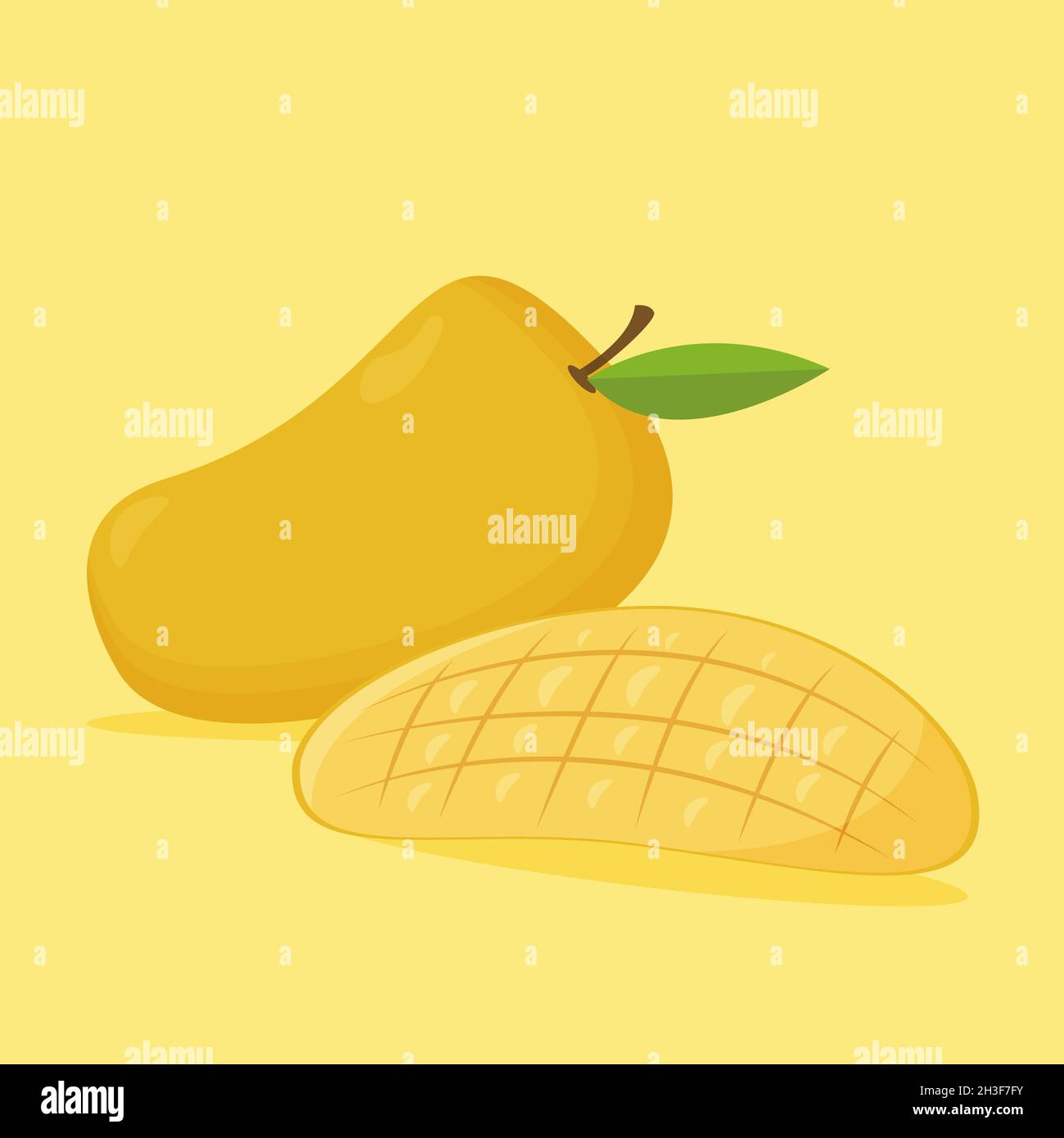 Illustration vector design of fresh mango fruit Stock Vector