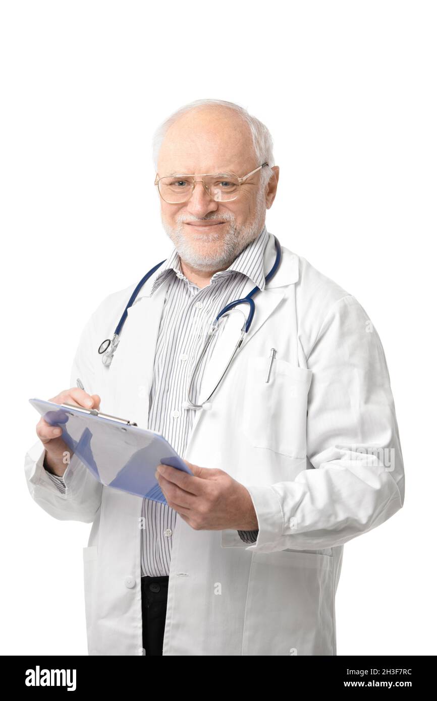 Doctor senior smock white hi-res stock photography and images - Alamy
