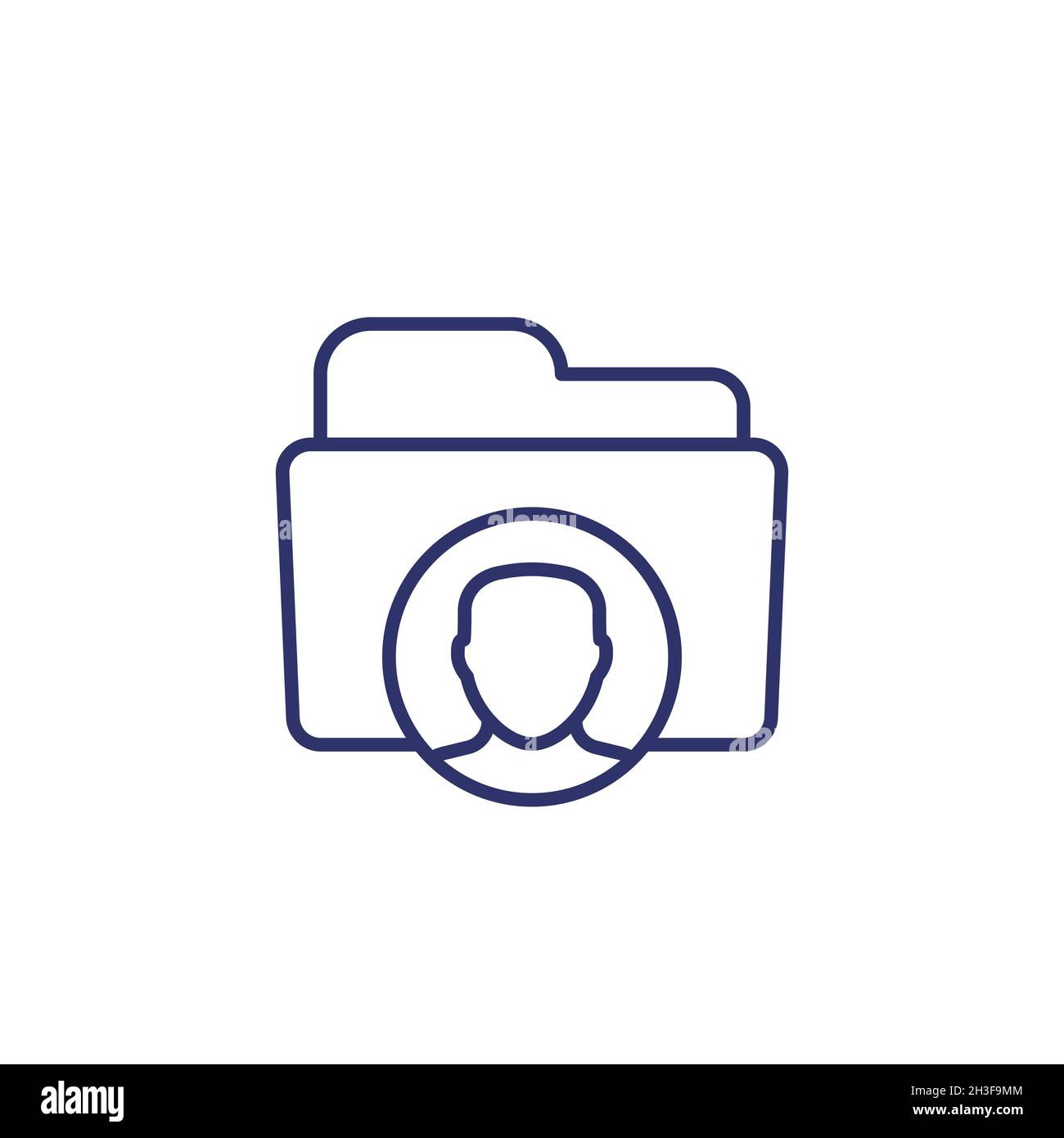 Personal data folder line icon Stock Vector