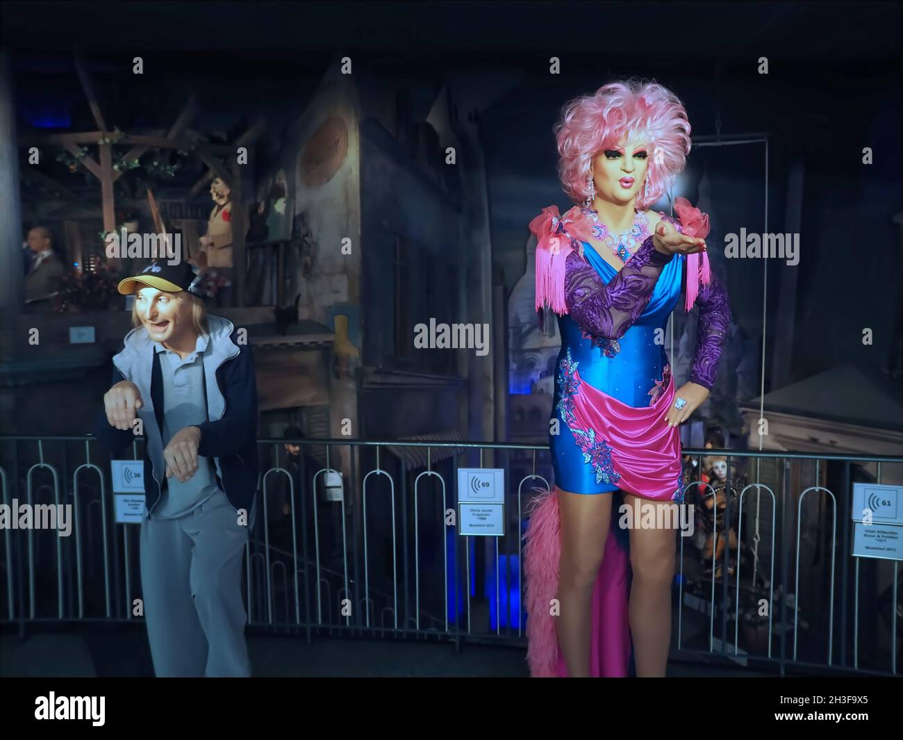 Wax sculptures seen in the museum Panoptikum in Hamburg in Germany