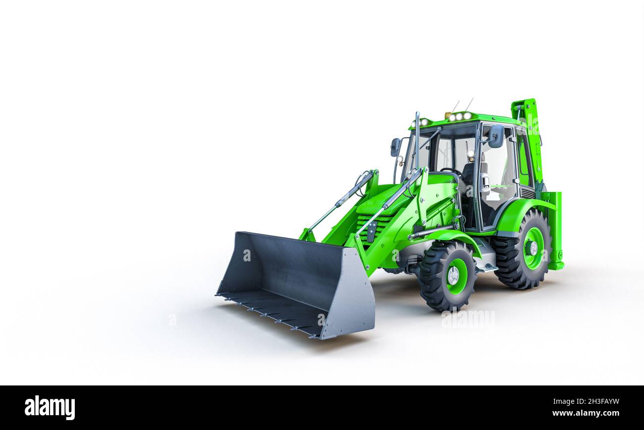 green scraper on white. nobody. 3d render Stock Photo