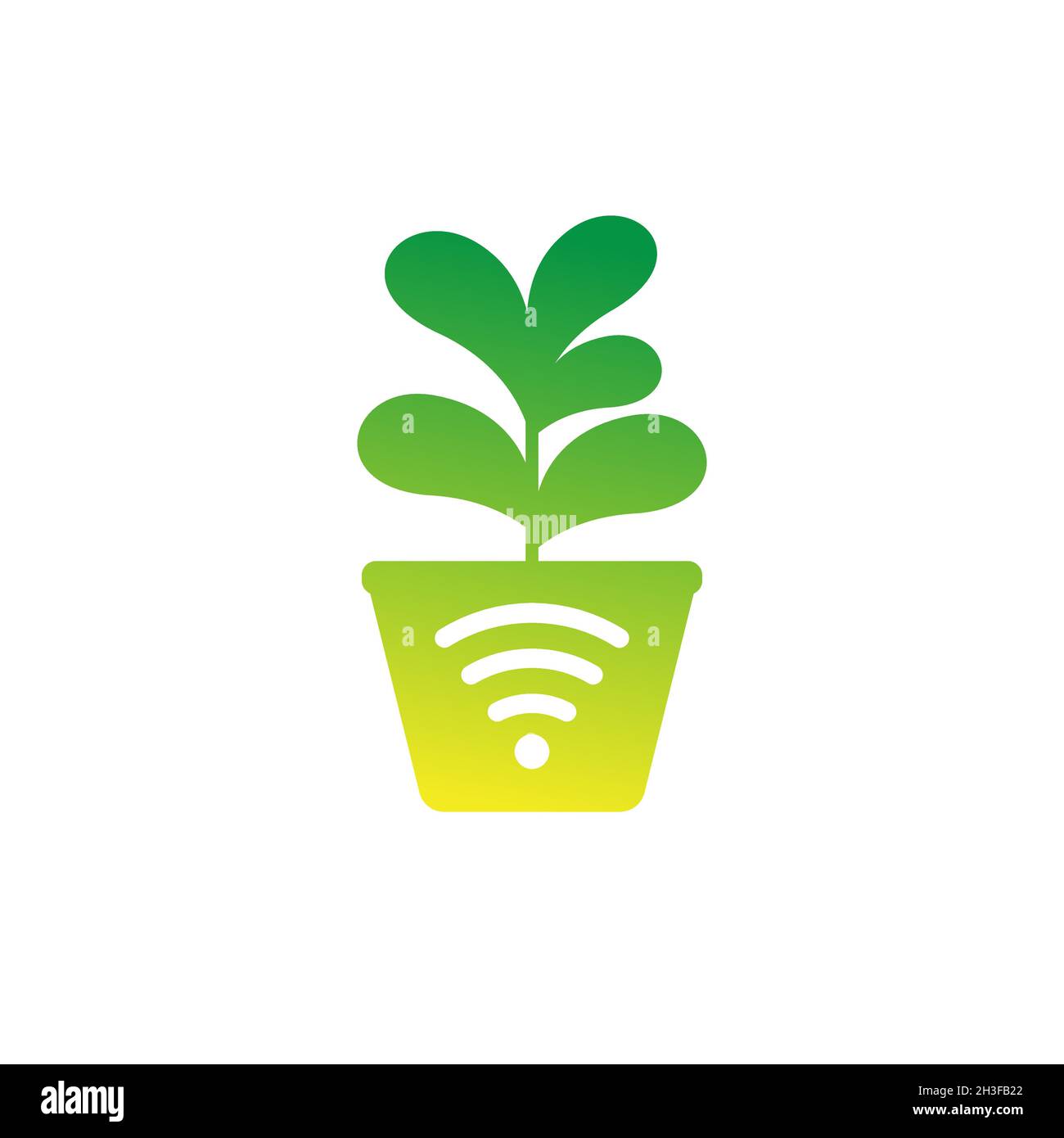 Smart plant pot icon on white, vector Stock Vector