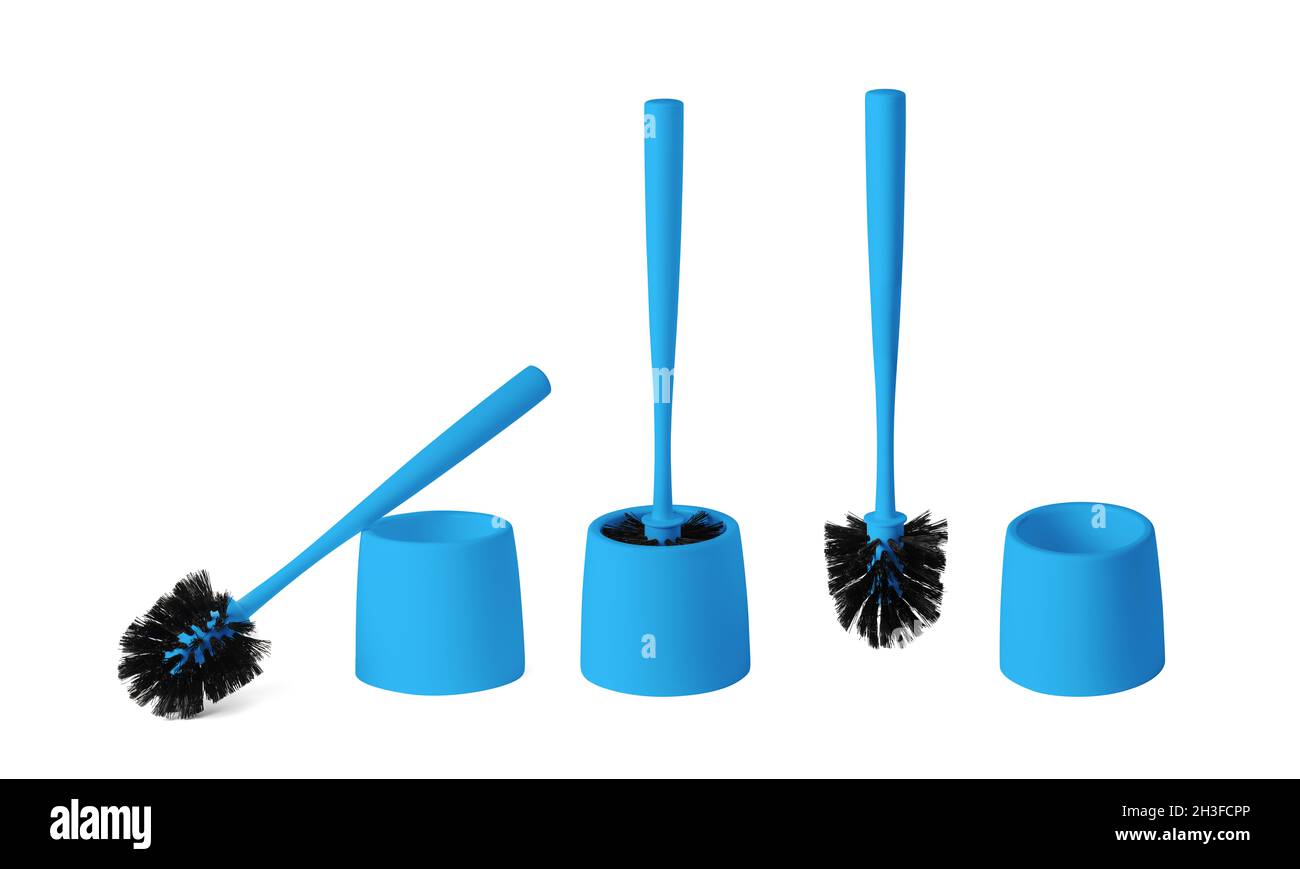 Blue toilet brush. isolated on white background Stock Photo Alamy