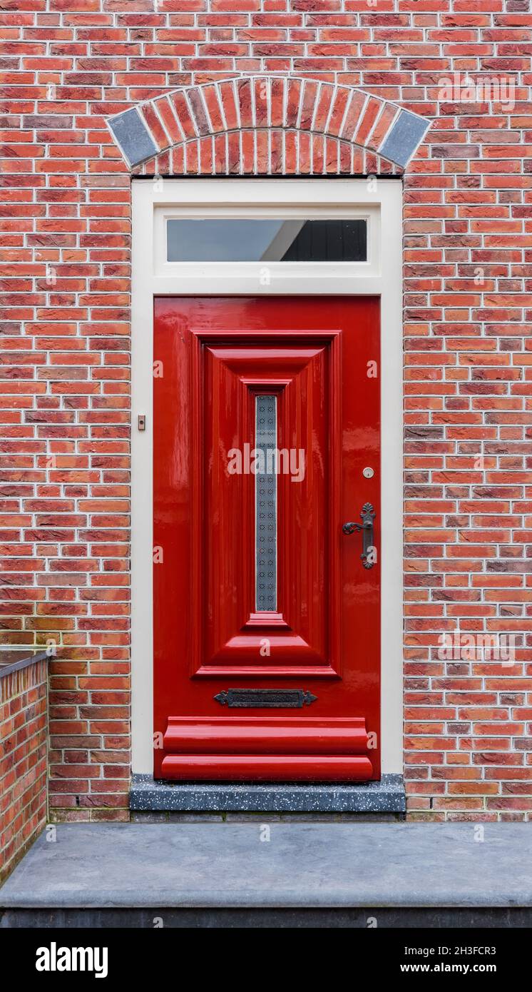 Typical Dutch village houses facade. Beautiful and authentic style at Volendam. North Holland