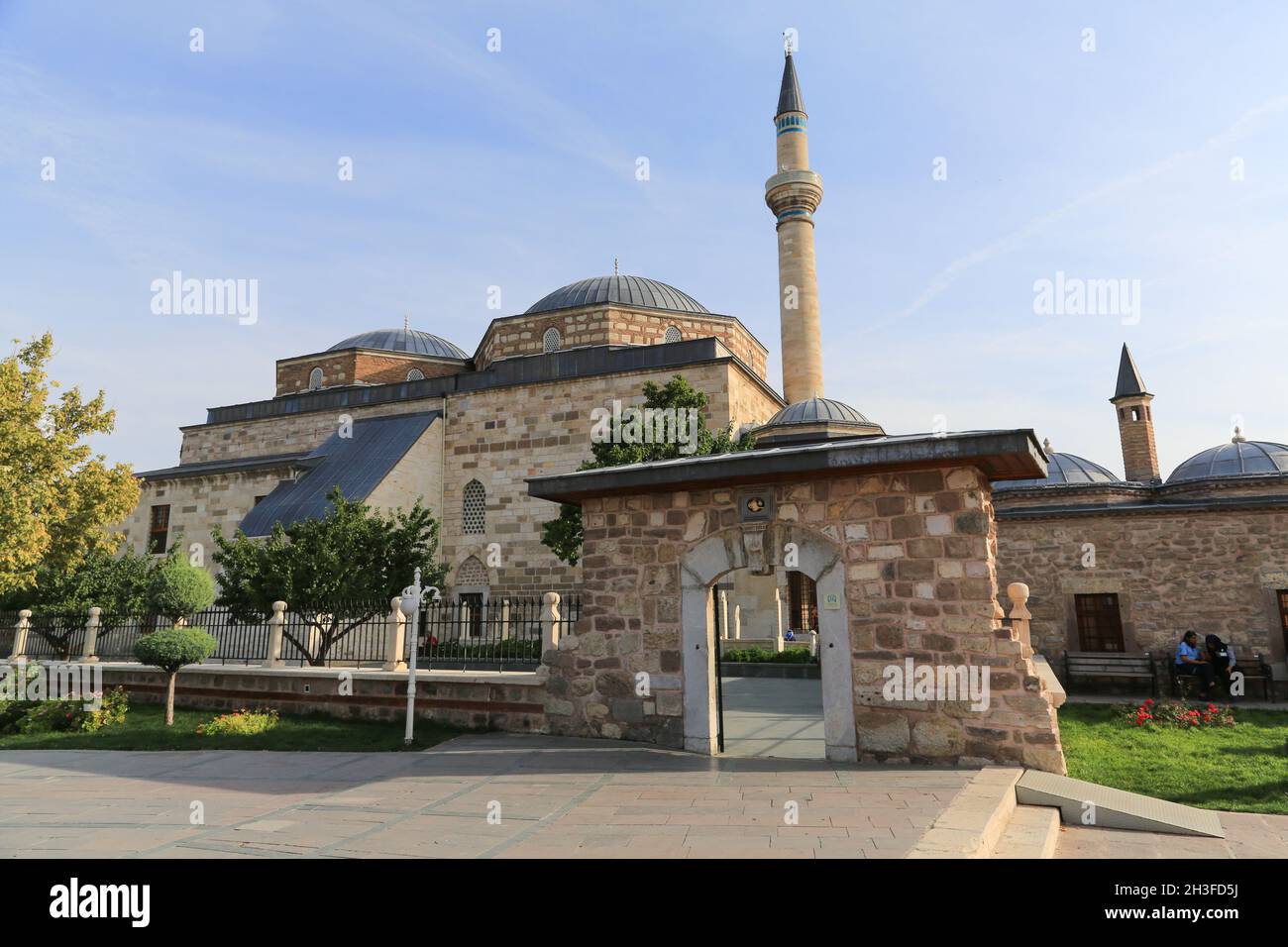 The Mevlana Museum is located in Karatay, Konya, Turkey and exhibits dervish artifacts, manuscripts, tablets et cetera. Stock Photo