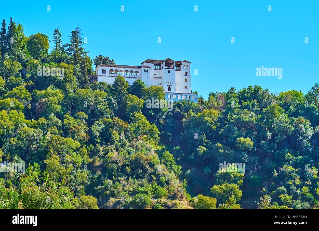 The scenic green Hill of the Sun (Cerro del Sol) with North Pavilion