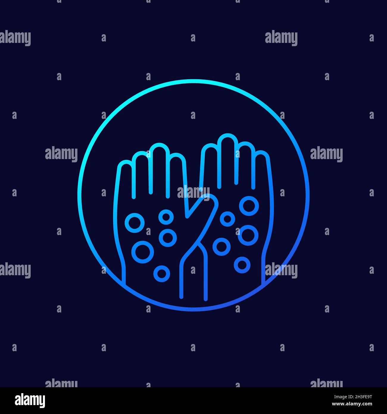 psoriasis, rash line vector icon Stock Vector