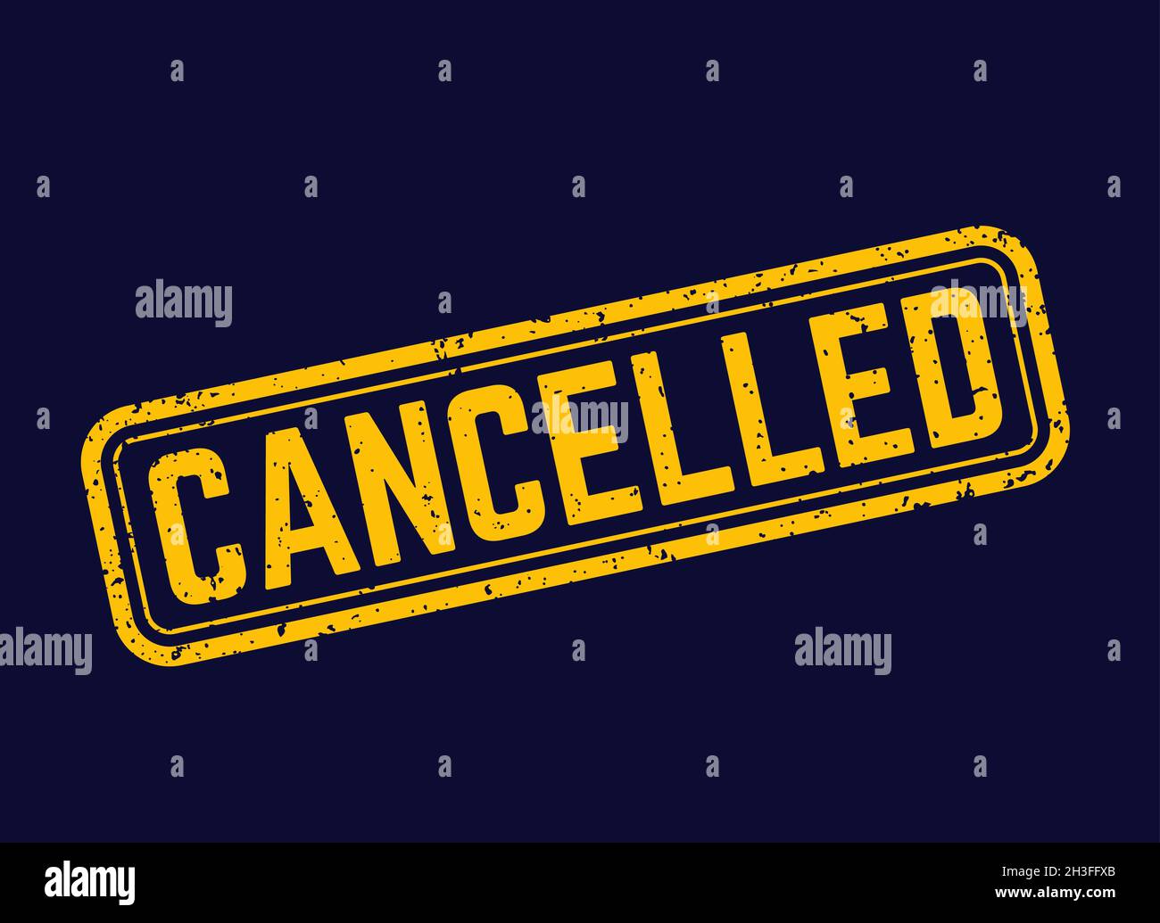 cancelled stamp on dark, vector Stock Vector