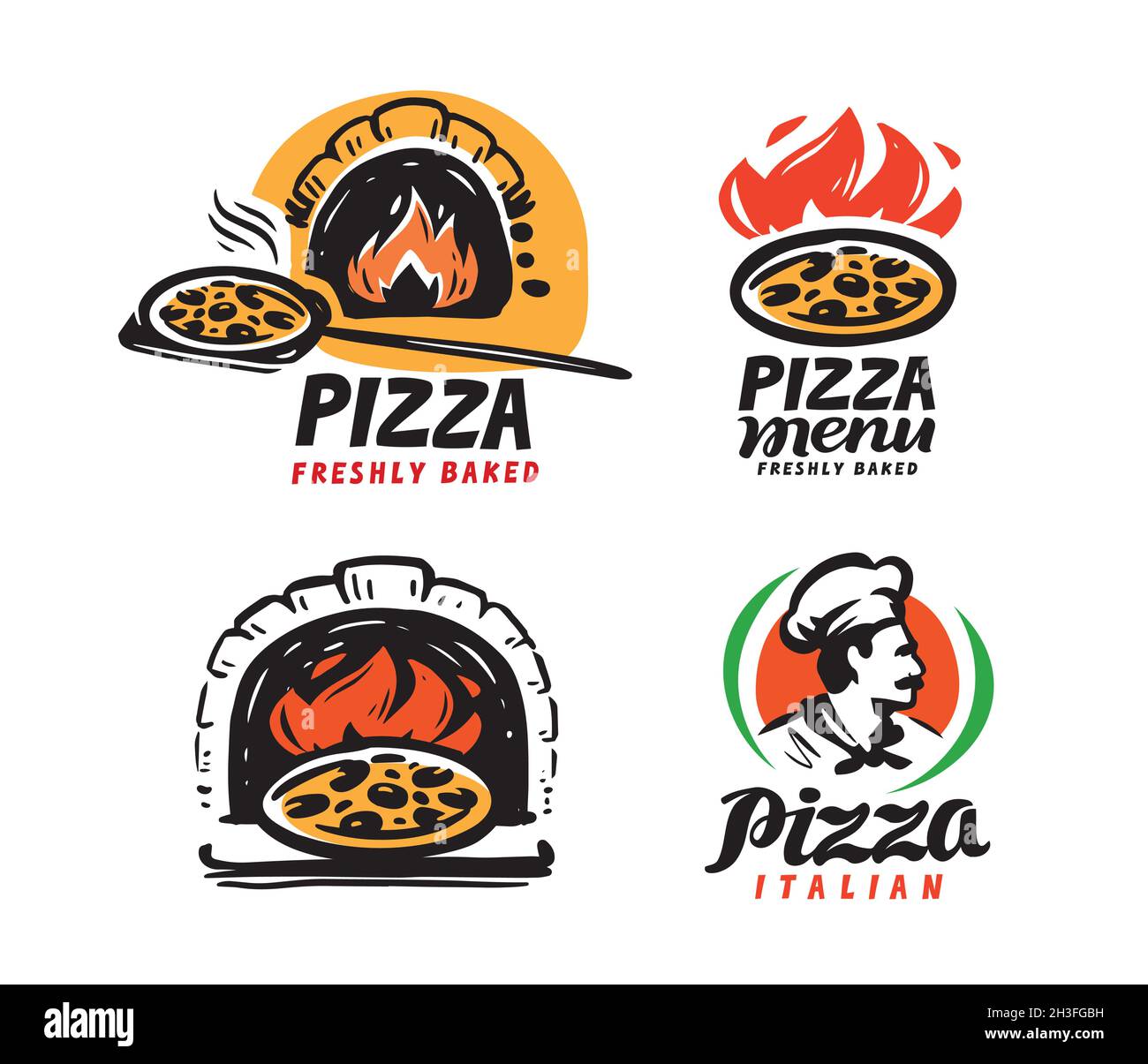 Pizza Chef and Baking Oven Paper Box Stock Vector Image & Art - Alamy