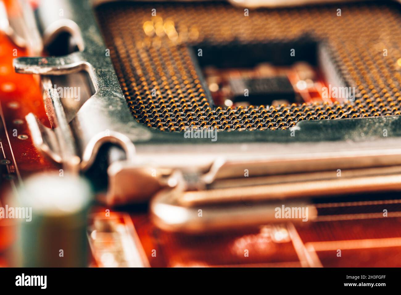 Computer electronic circuit board with processor close up Stock Photo ...