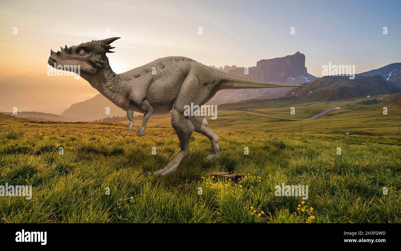 Dracorex Hogwartsia dinosaur Stock Photo