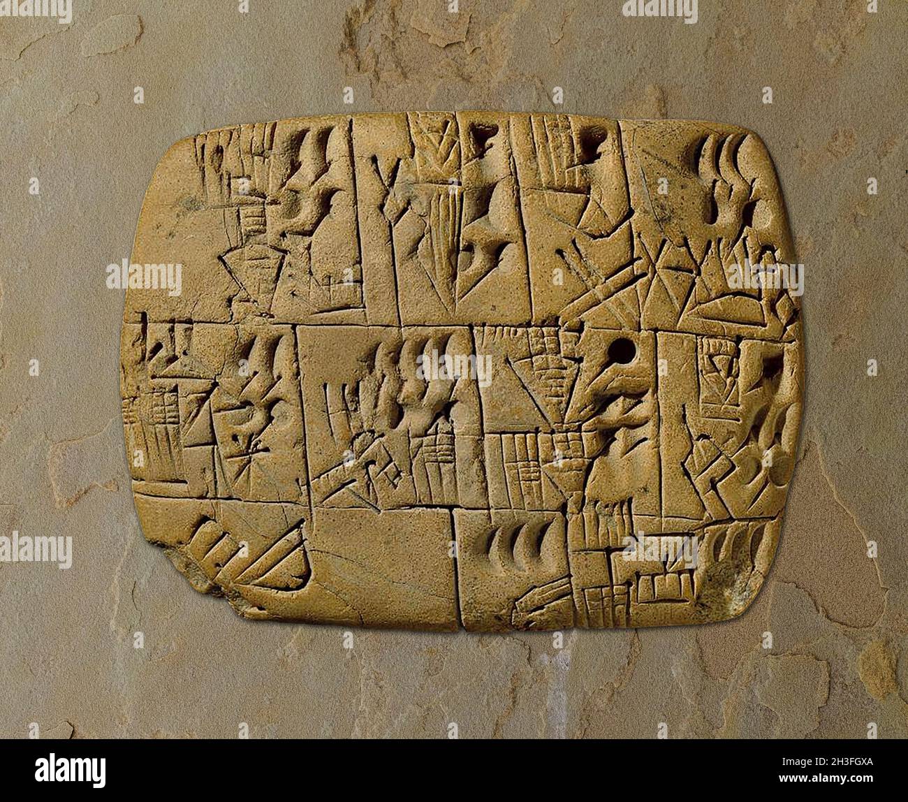 Sumerian beer tablet Stock Photo