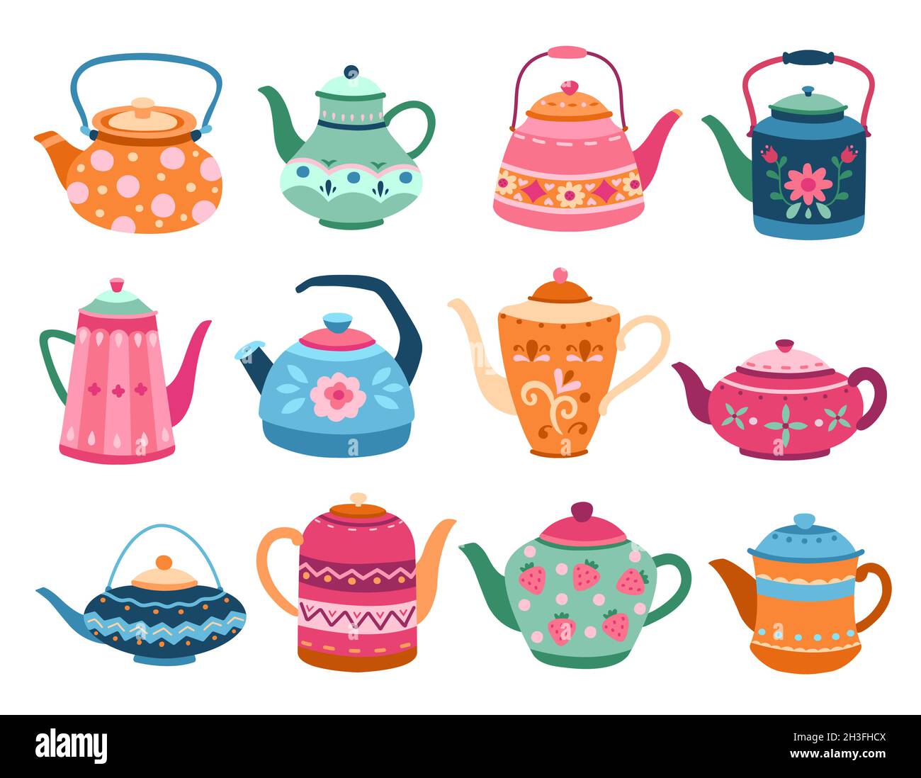 https://c8.alamy.com/comp/2H3FHCX/cute-teapots-kitchen-tools-cartoon-teapot-or-kettle-decorative-ceramic-householding-elements-isolated-modern-coffee-tea-exact-vector-set-2H3FHCX.jpg