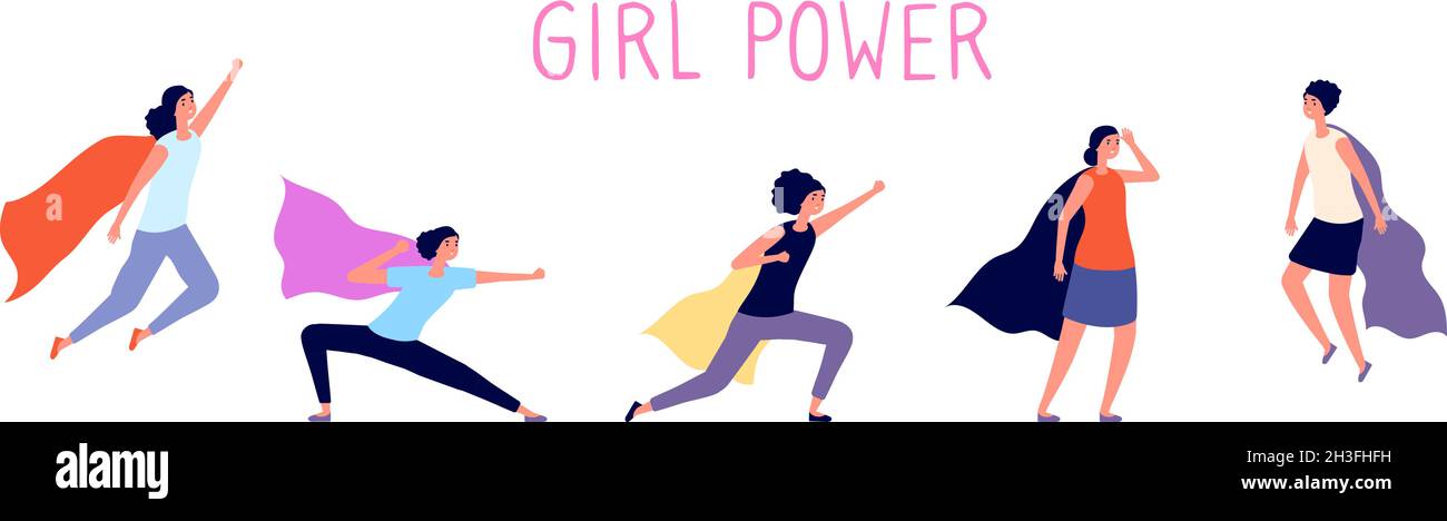 Woman super power. Cartoon girl, women with hero cloak. Flying female superhero, comics lady feminist characters utter vector illustration Stock Vector Image & Art - Alamy Woman super power. Cartoon girl, women with hero cloak. Flying female superhero, comics lady feminist characters utter vector illustration Stock Vector Image & Art - Alamy