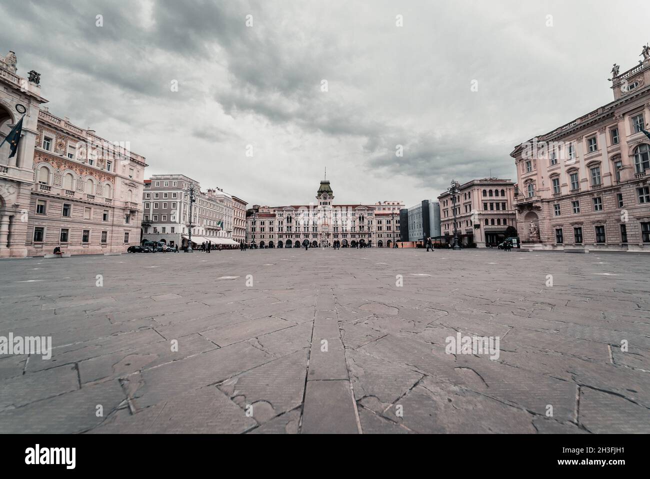 Trieste, Italy in a beautiful moody light and sky scenery, perfect for homepage, flyers and background. Stock Photo