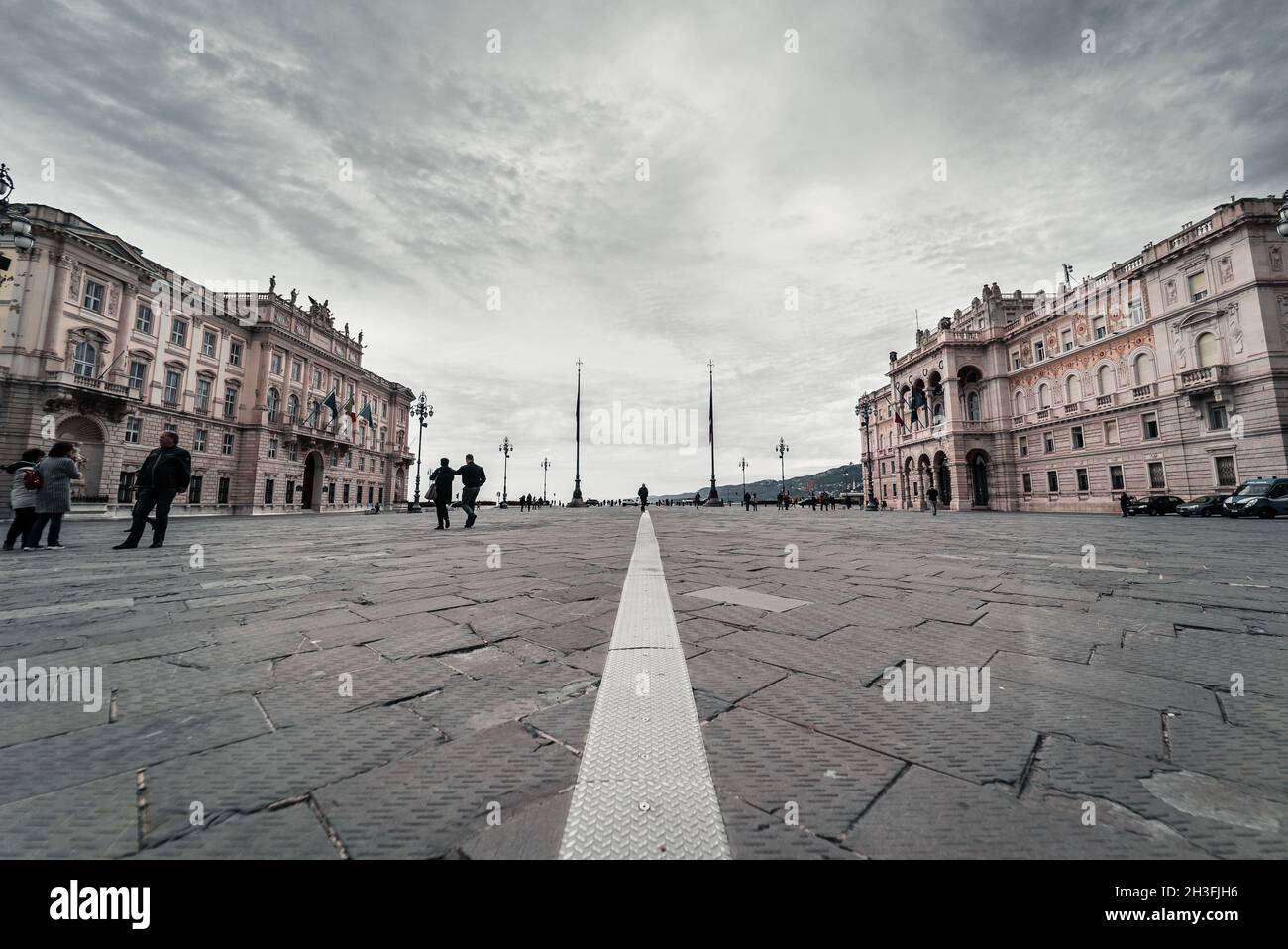Trieste, Italy in a beautiful moody light and sky scenery, perfect for homepage, flyers and background. Stock Photo