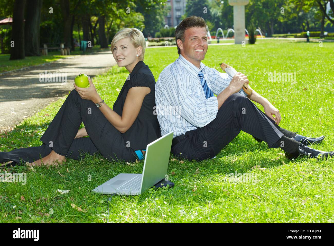 Business lunch outdoor Stock Photo Alamy
