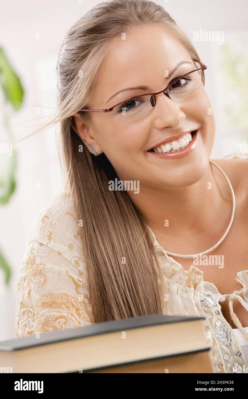 Student girl with books Stock Photo