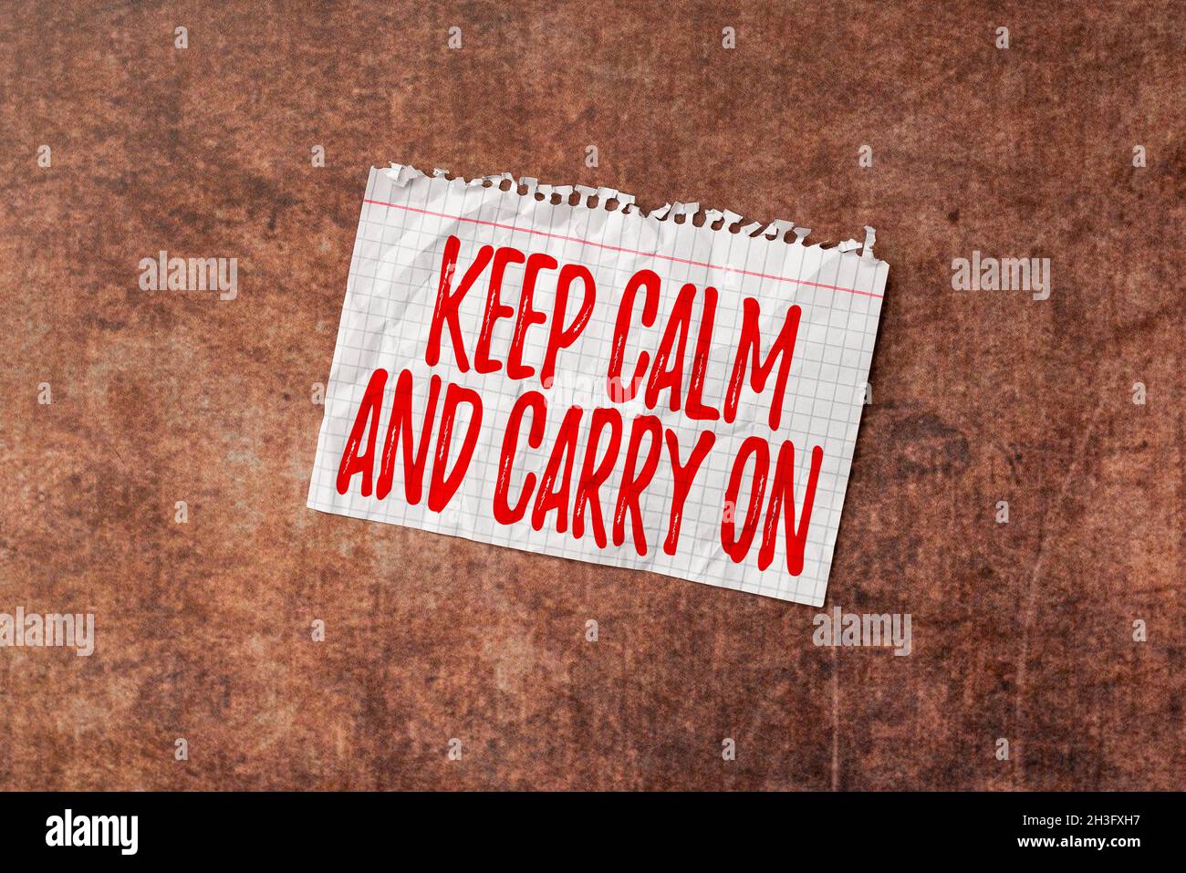 Conceptual hand writing showing Keep Calm And Carry On. Concept meaning  slogan calling for persistence face of challenge Lined Paper Stationery  Partly Stock Photo - Alamy