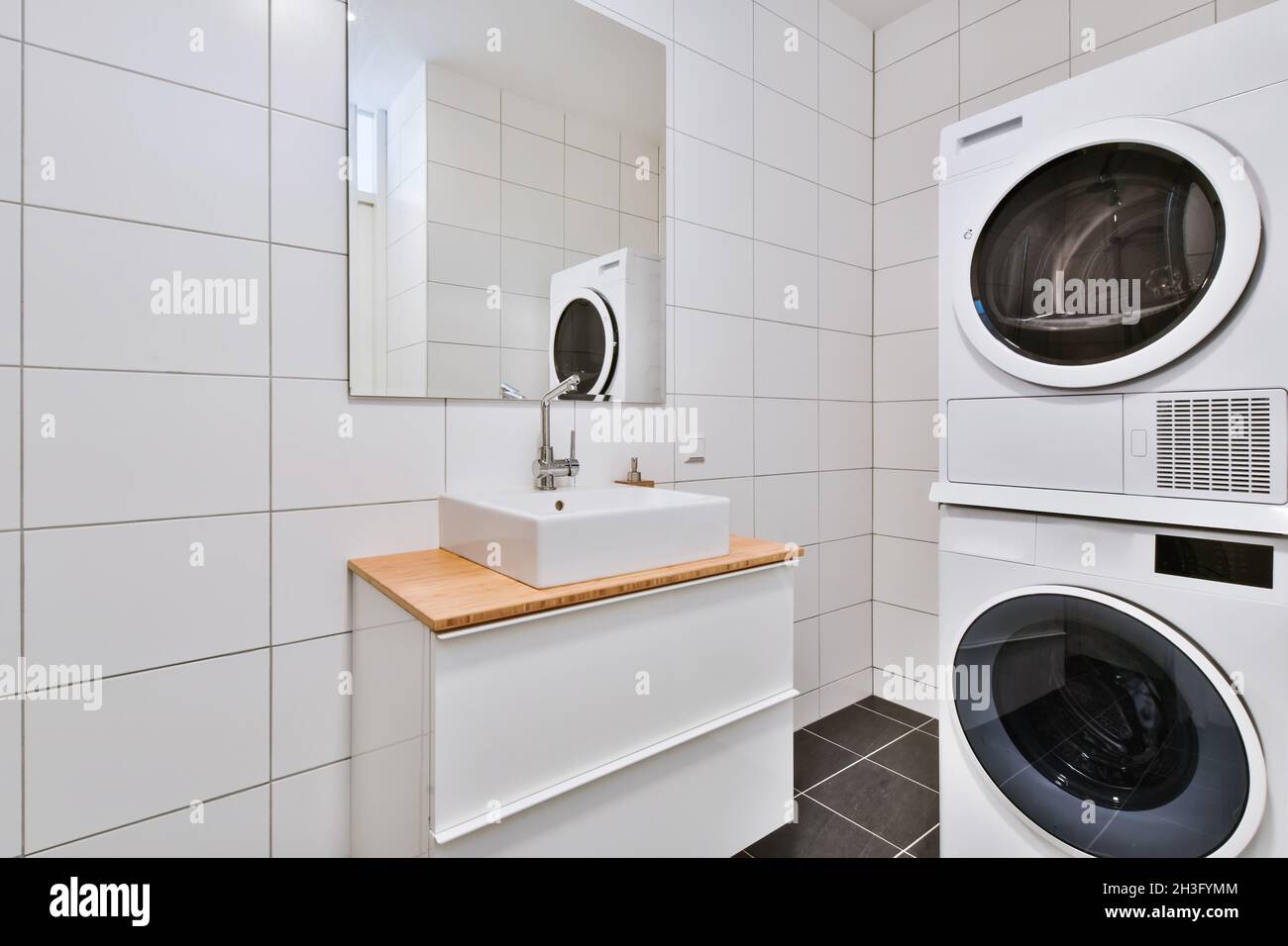 Laundry interior design in a luxury house Stock Photo - Alamy