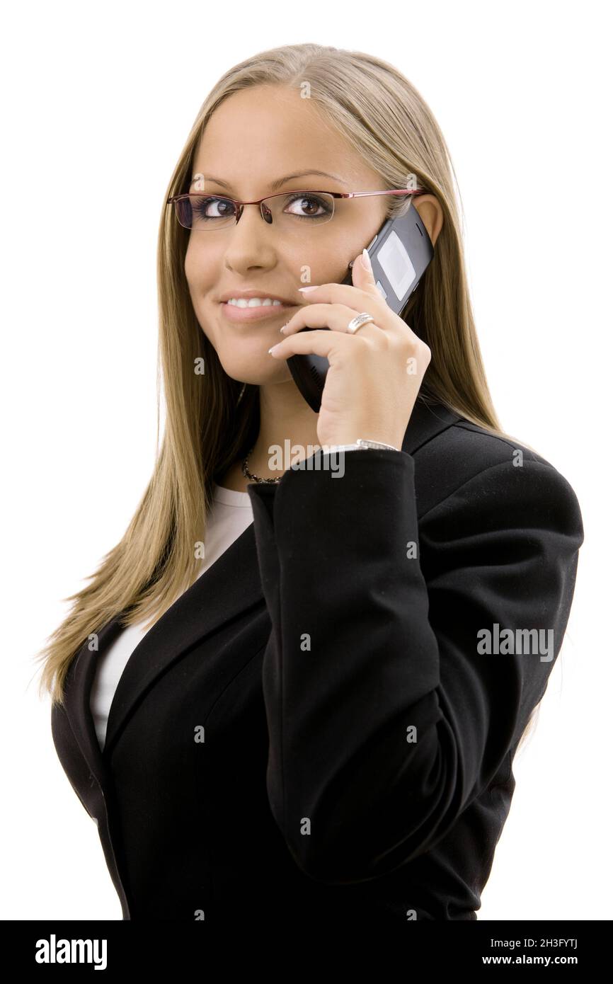 Businesswoman calling on phone Stock Photo