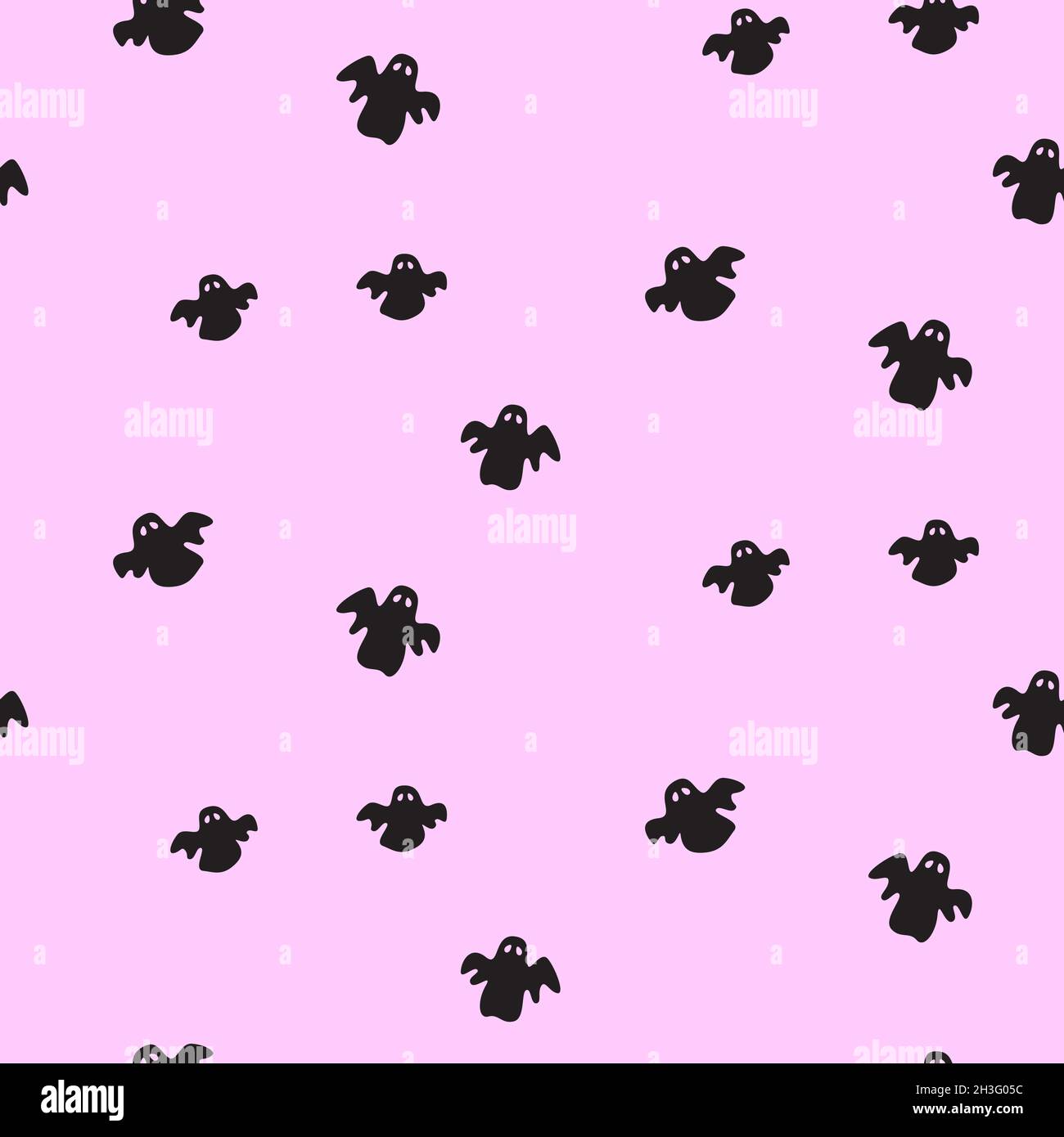 Cute ghost seamless pattern pink background. Funny Halloween paper ...