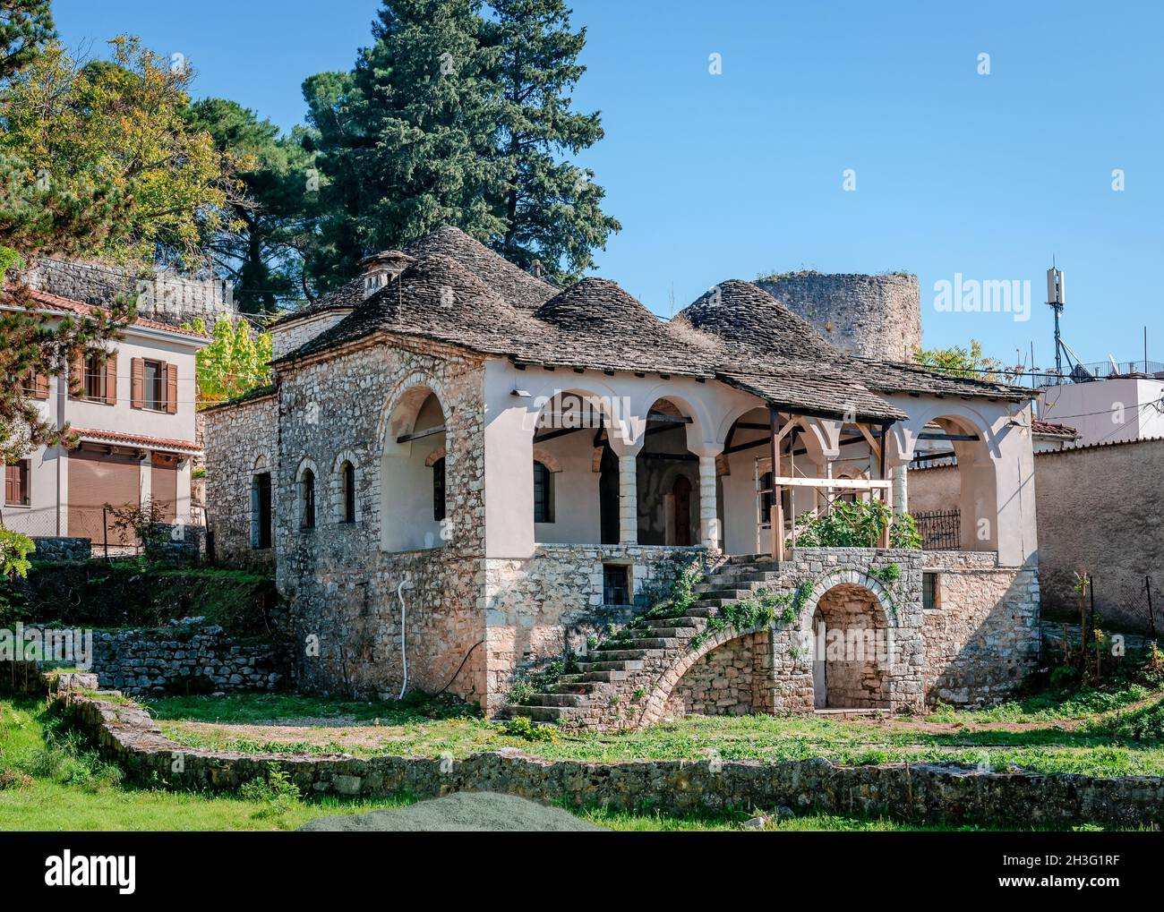 The ruins of the Ottoman library, in the fortified old city  of Ioannina, in Epirus, Greece. Stock Photo