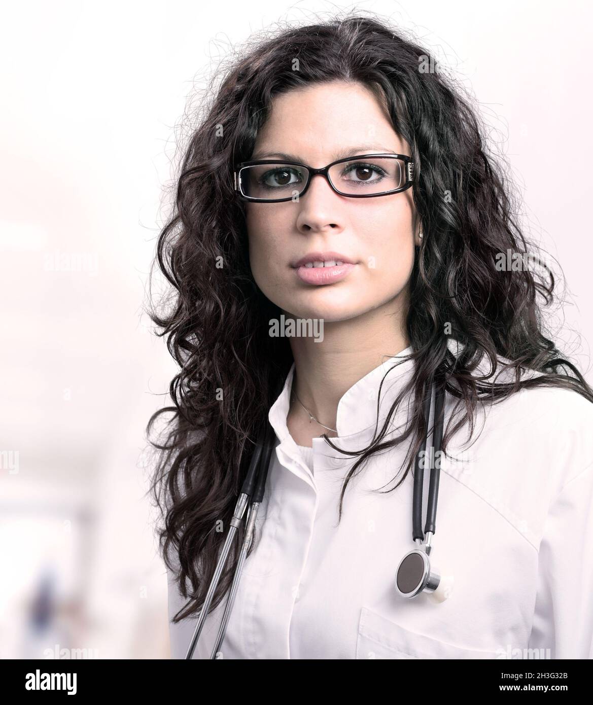 Beautiful female doctor glasses hi-res stock photography and images - Alamy