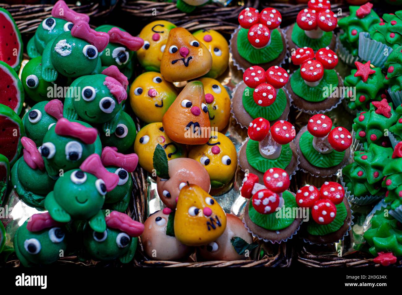 Mercat de Sant Josep, Sweets at a stall in the Boqueria market in Barcelona, Catalonia, Spain Stock Photo