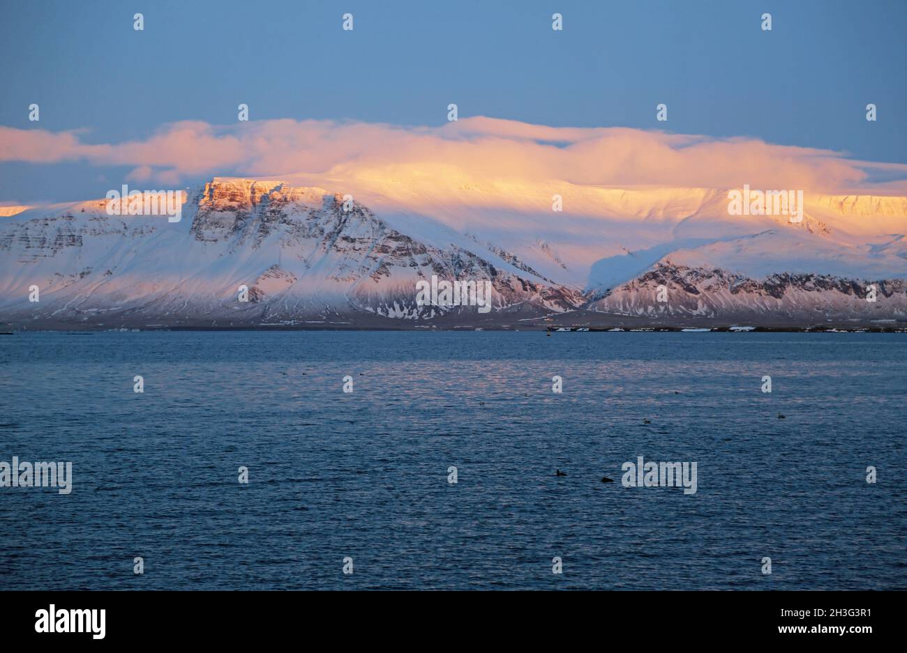 Esja at sunset, Iceland Stock Photo