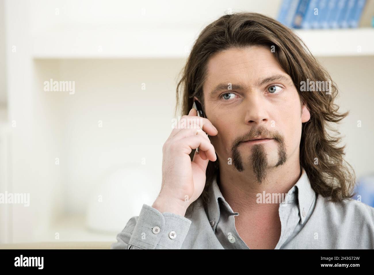 Man talking on mobile Stock Photo