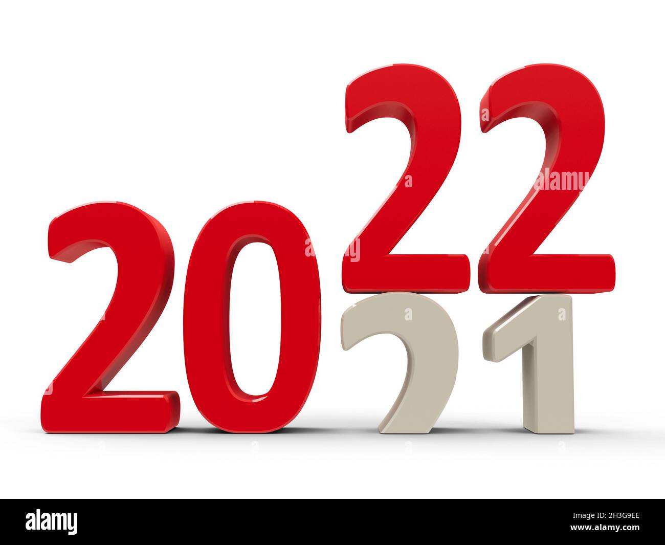 2021-2022 change represents the new year 2022, three-dimensional ...