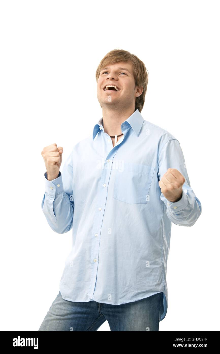 Face happy young man showing hi-res stock photography and images - Alamy