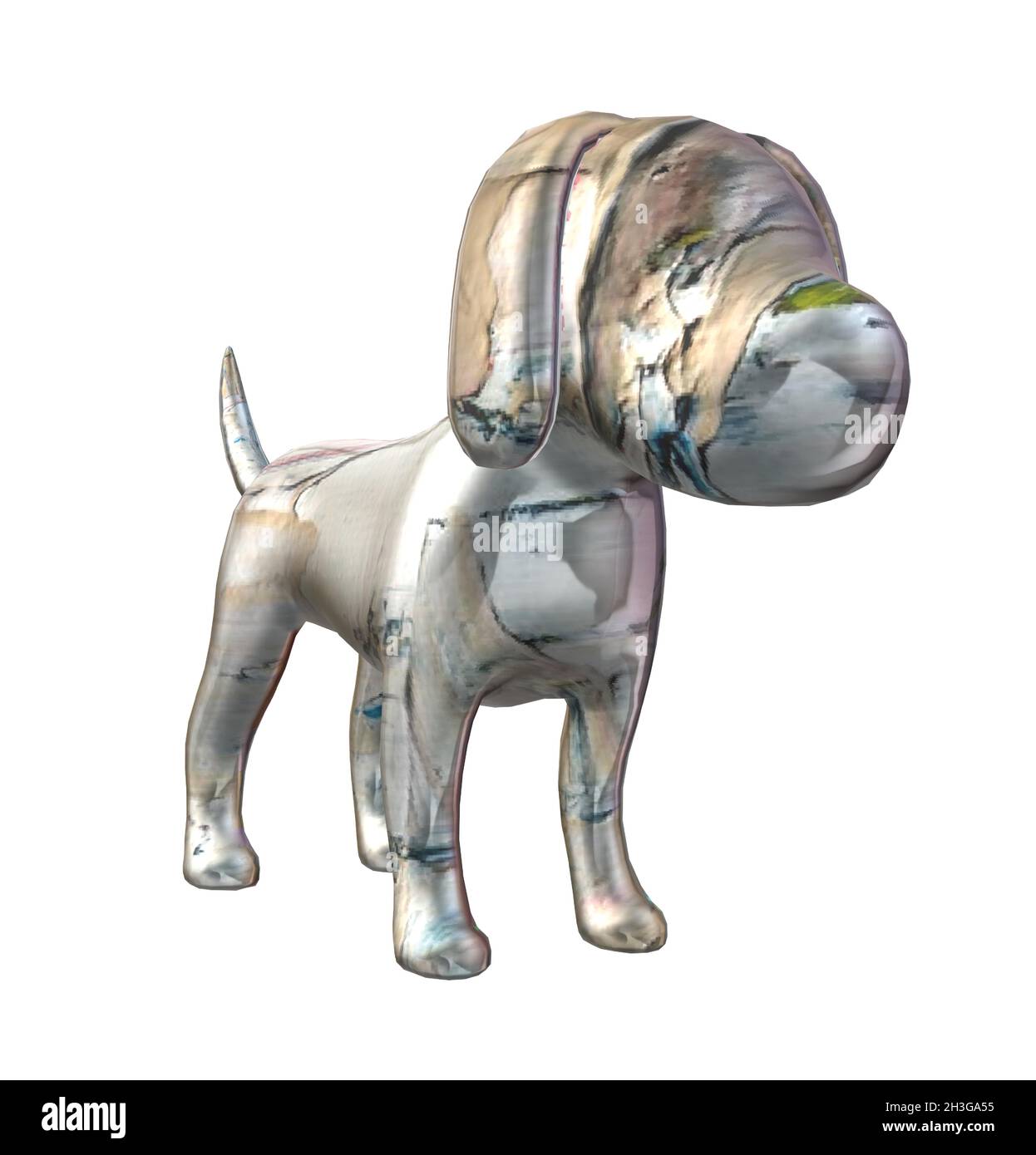 Paint Splatter Dog Puppy Statue Stock Vector