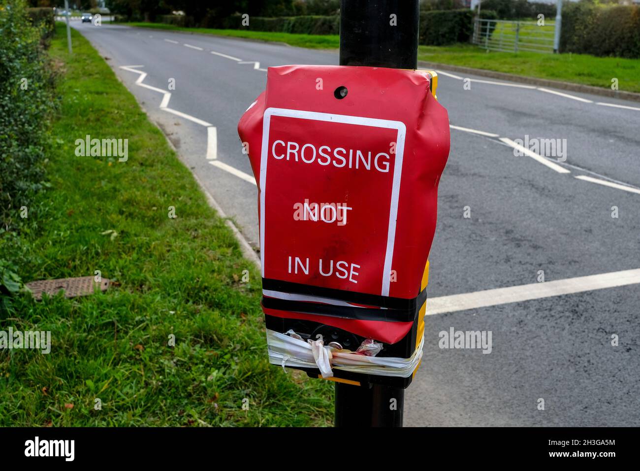 A covered up pedestrian crossing outside Silverstone Circuit, Northamptonshire, UK Stock Photo