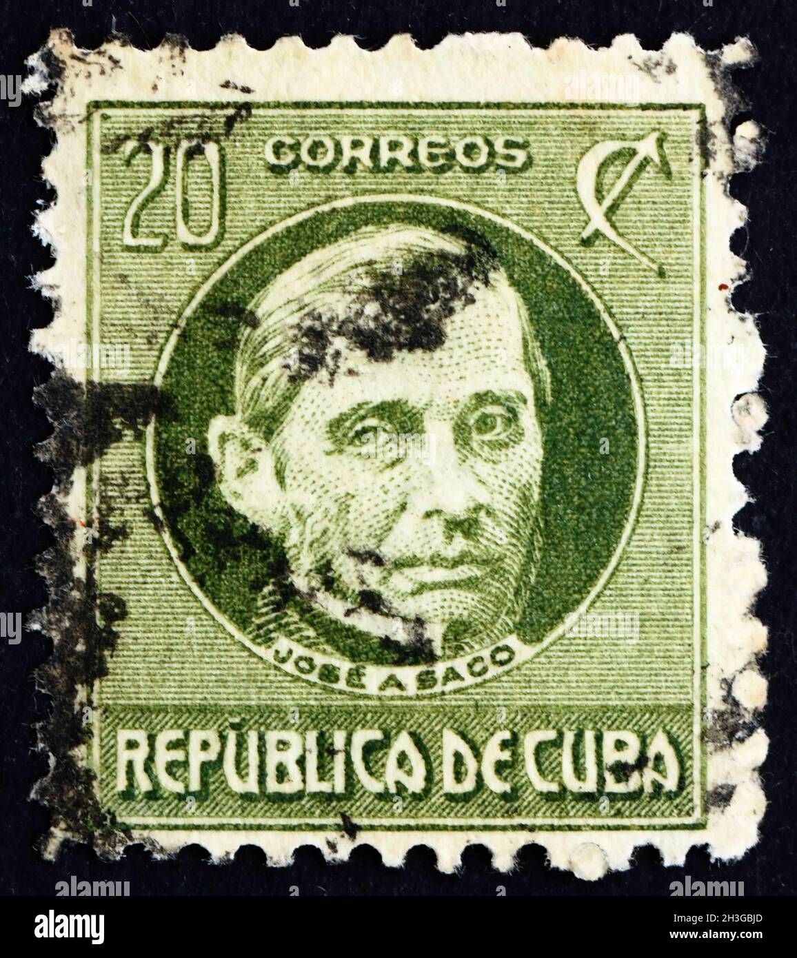 CUBA - CIRCA 1958: a stamp printed in Cuba shows Jose Antonio Saco, was ...