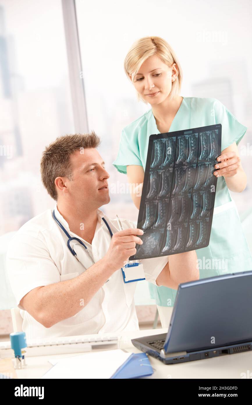 Doctor and nurse with x-ray image Stock Photo
