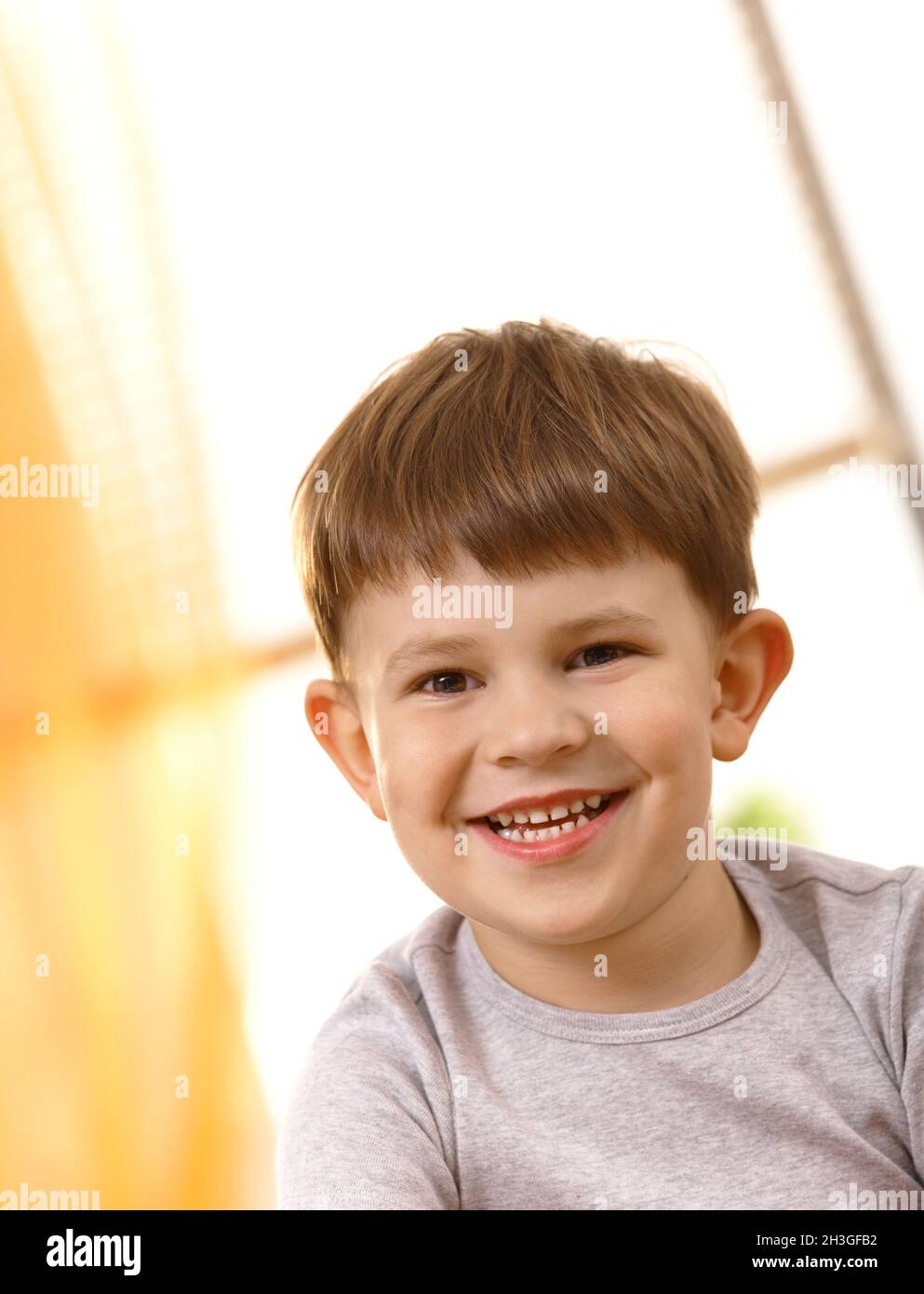 Small boy laughing Stock Photo Alamy