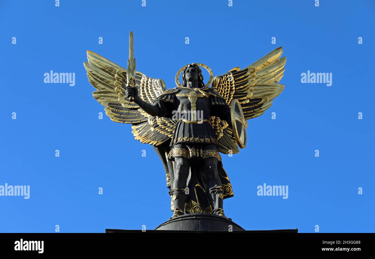 Archangel michael statue in kiev hires stock photography and images