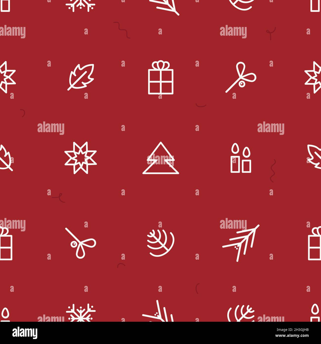 White Christmas symbols on a red background - Christmas theme ...
