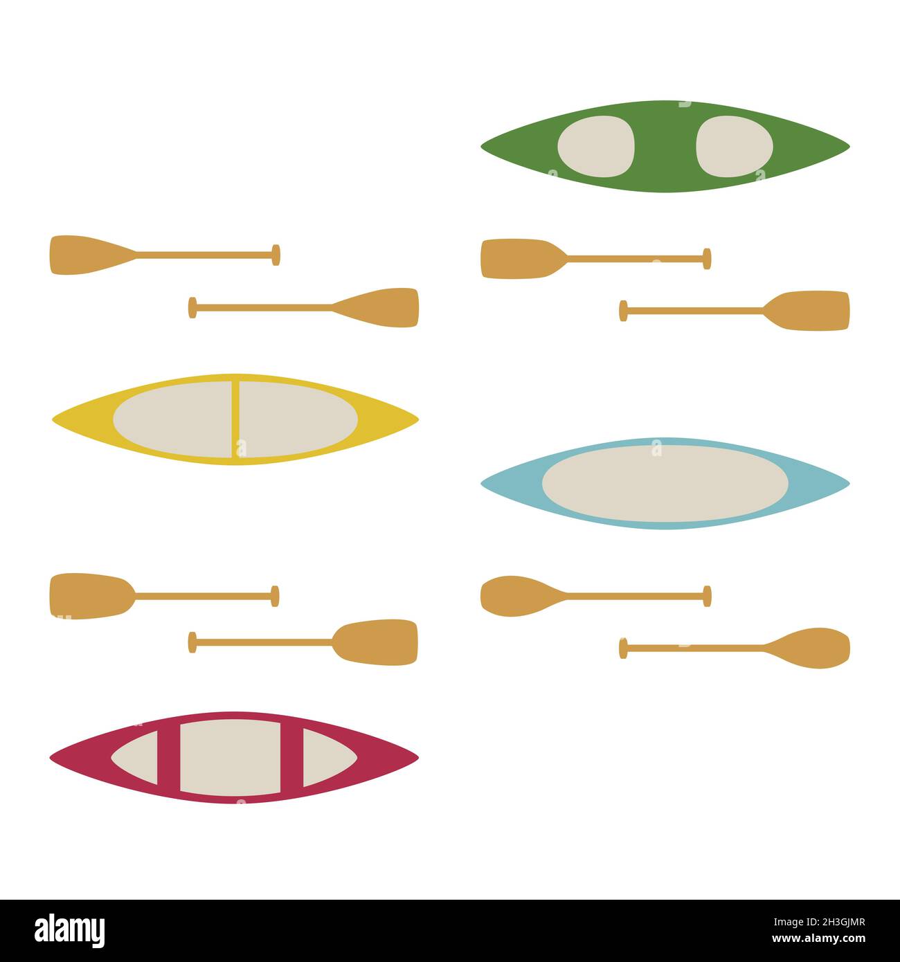 Canoe types set vector illustration Stock Vector Image & Art Alamy