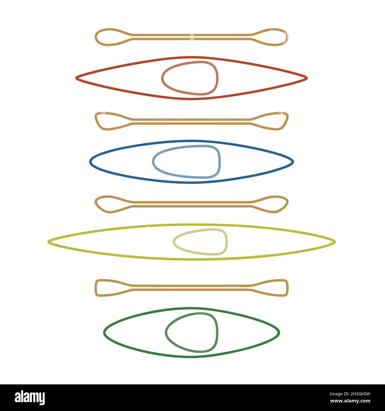 Outline kayak set vector illustration Stock Vector Image & Art Alamy