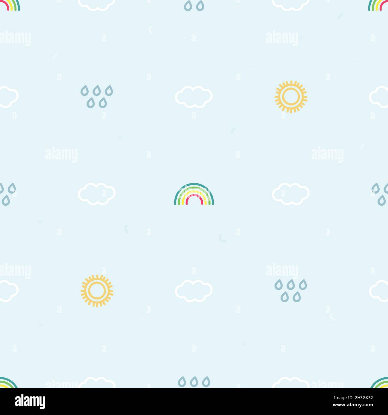 Rainbow clouds rain sun vector hi-res stock photography and images - Alamy
