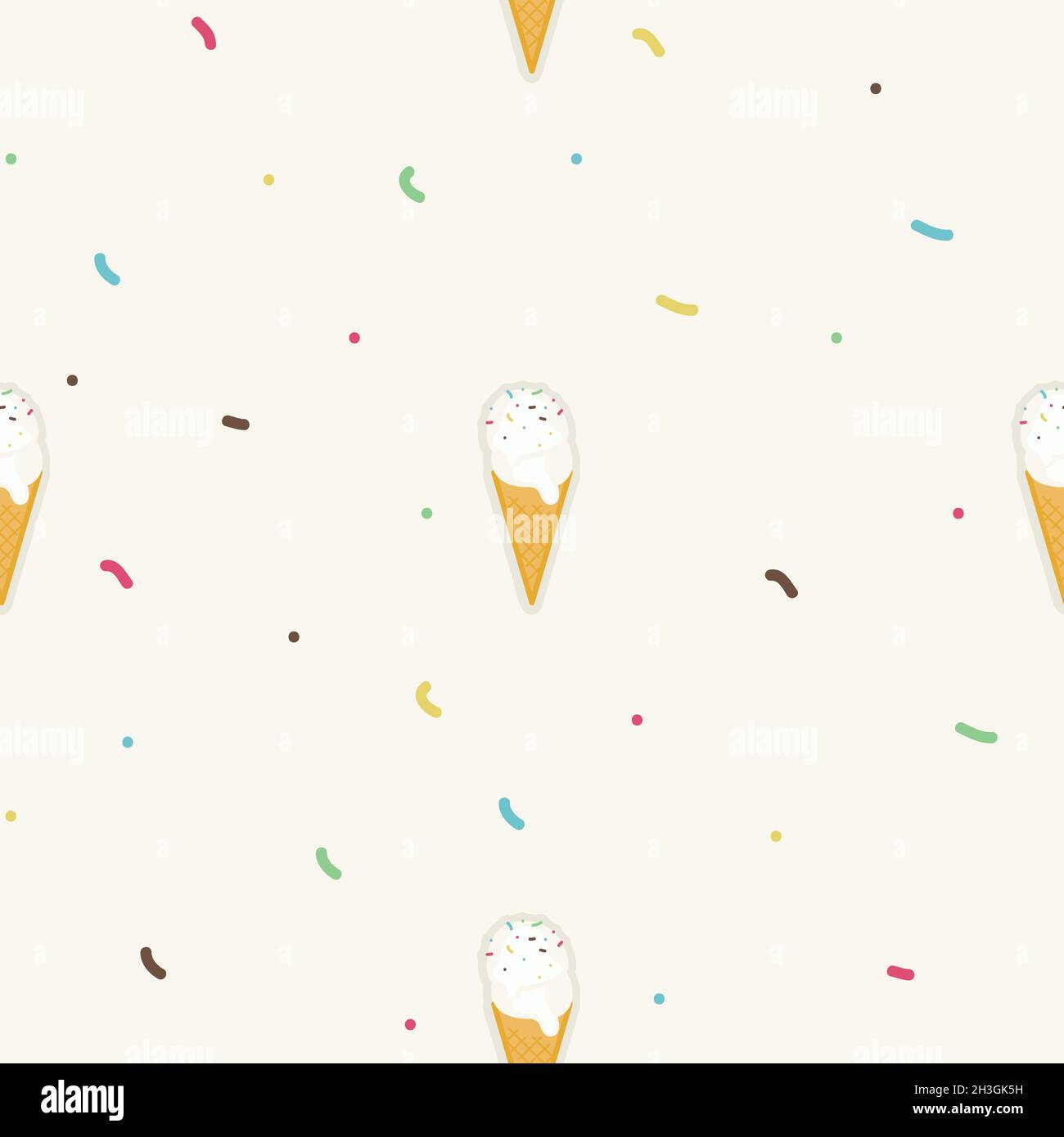 Ice cream cone and sprinkles - vector background Stock Vector Image