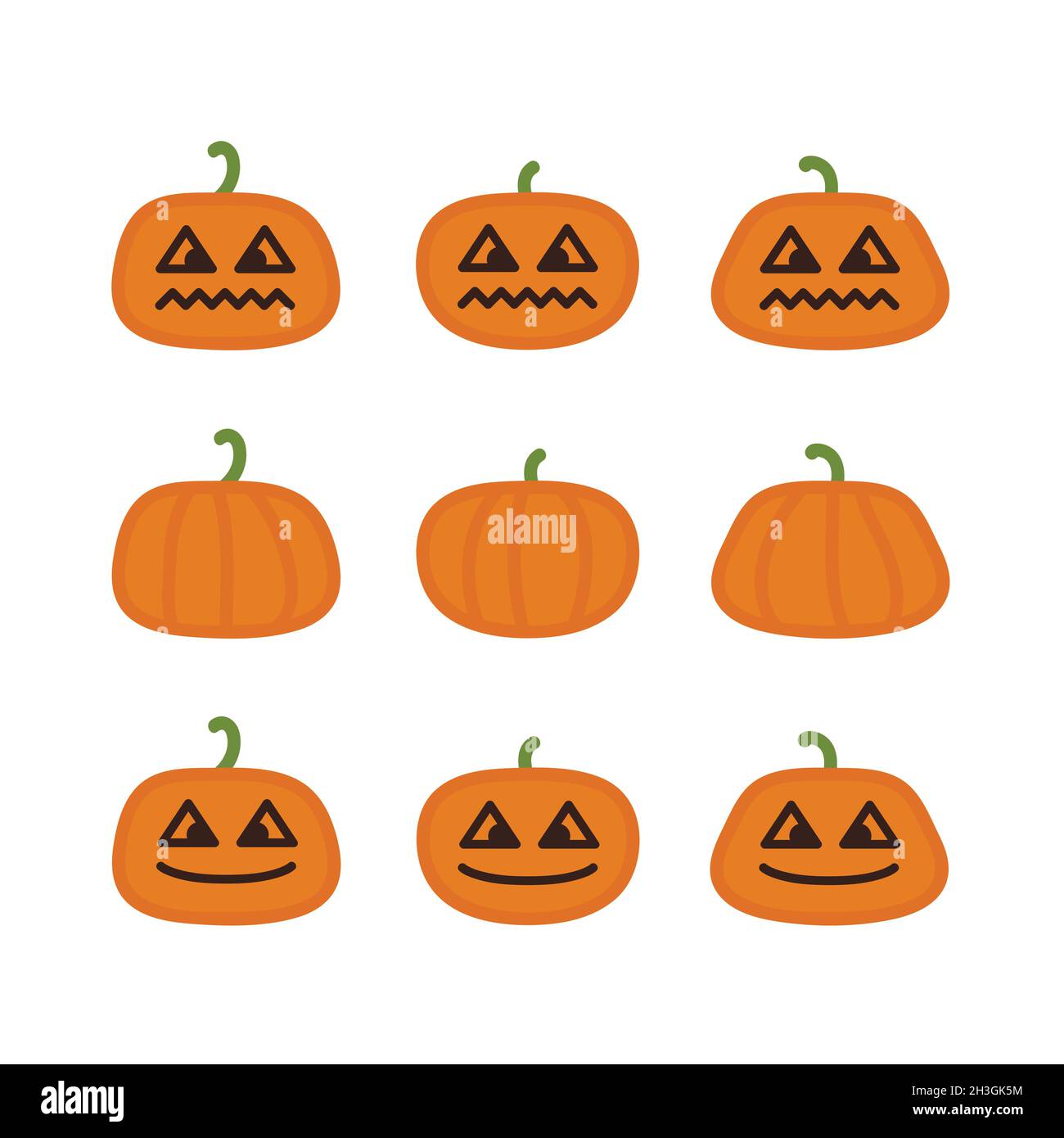 Halloween pumpkins set - vector illustration Stock Vector Image & Art ...