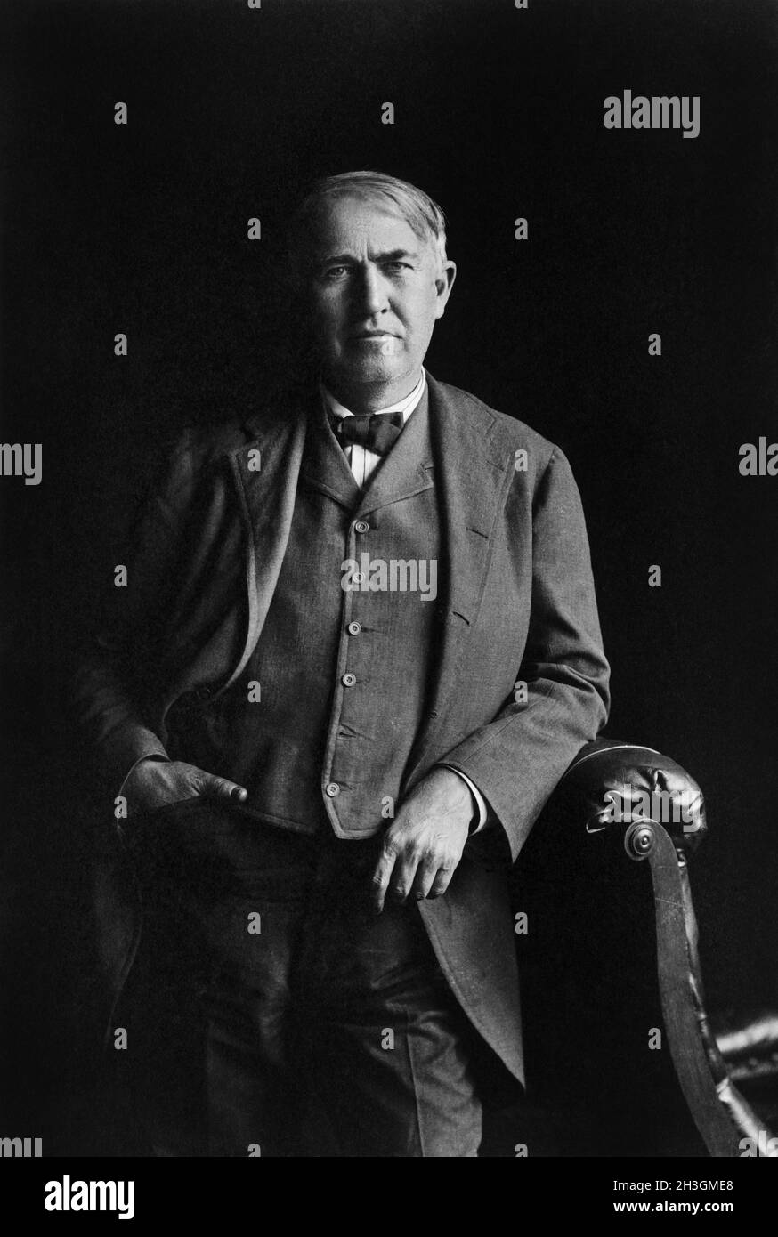 Thomas Alva Edison (1847-1931), American Inventor, three-quarter length Portrait, Unidentified Artist, 1906 Stock Photo