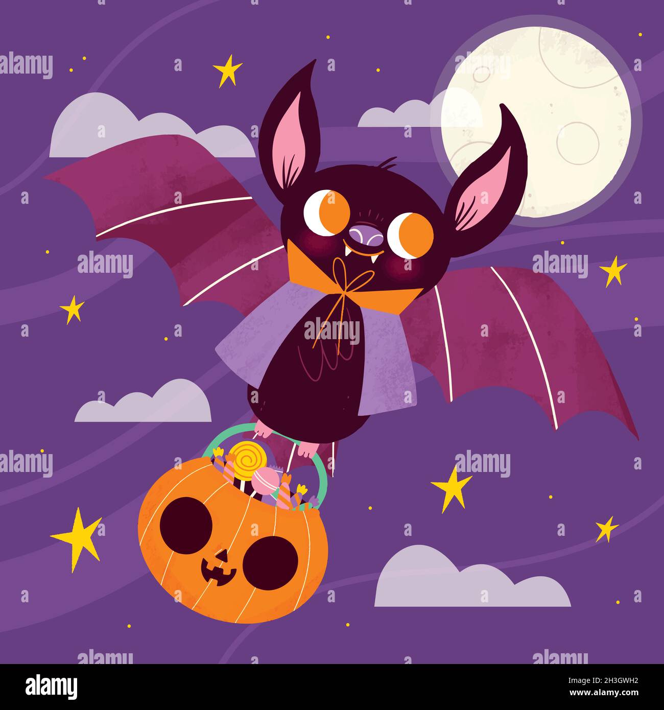 hand drawn halloween bat illustration Stock Vector Image & Art - Alamy