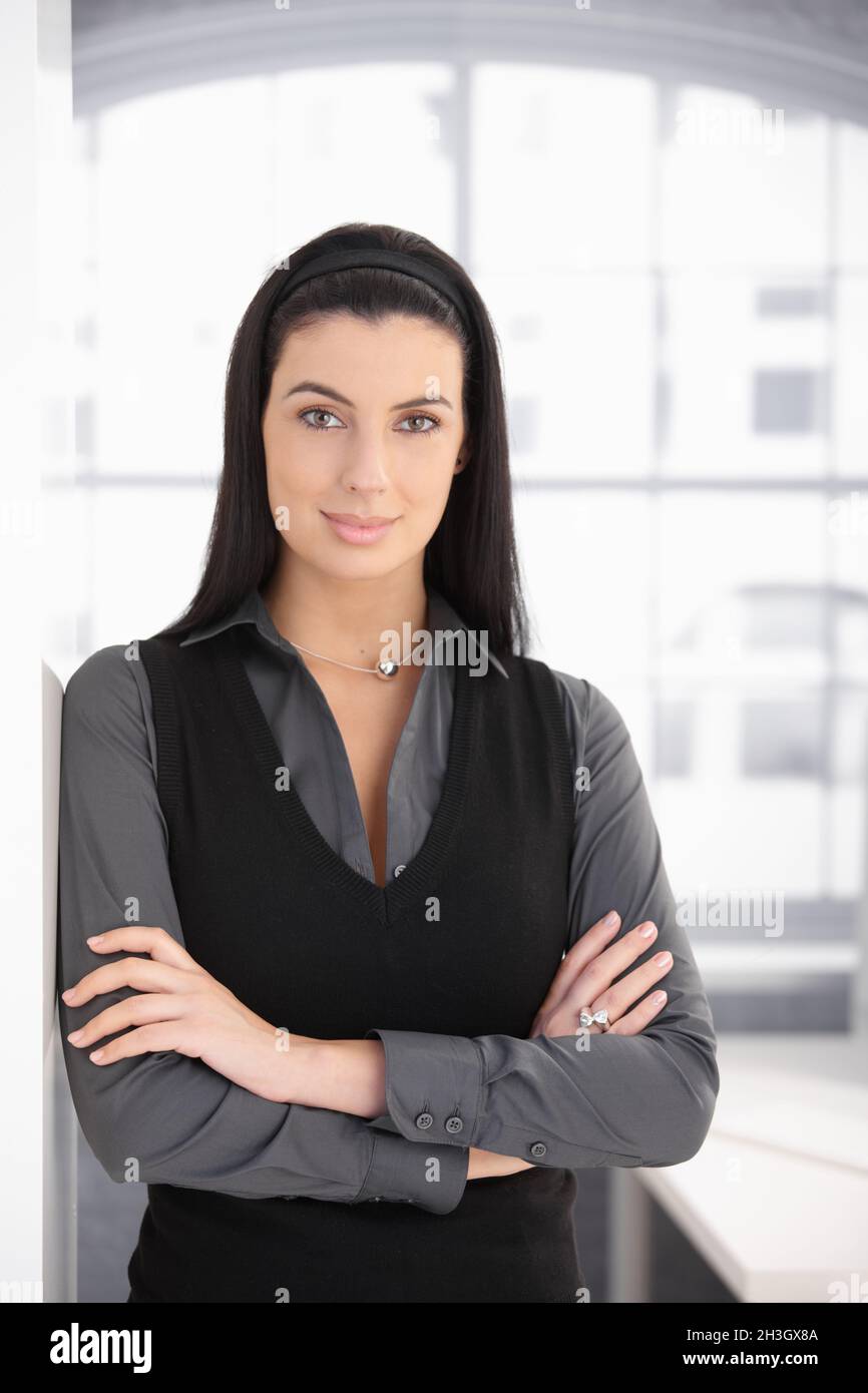 Portrait of smart dark woman Stock Photo
