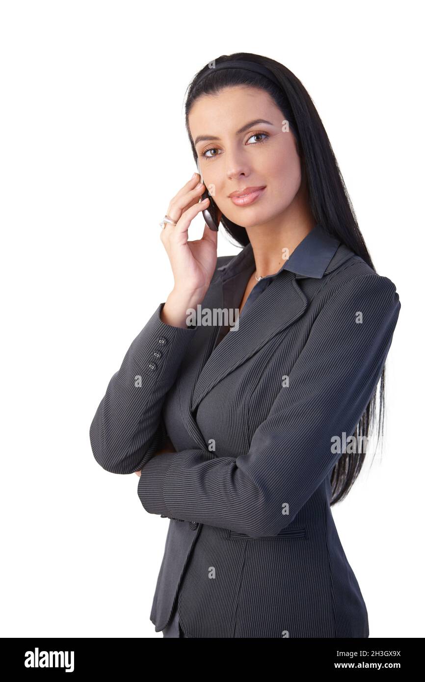 Confident businesswoman on phone Stock Photo