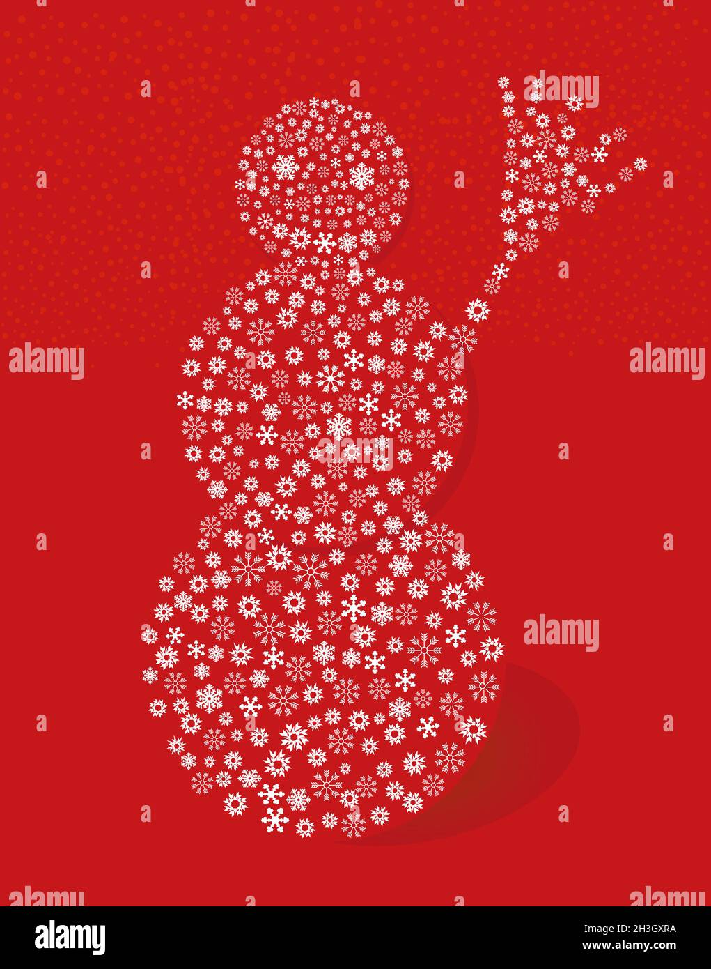 Snowman on red Stock Photo